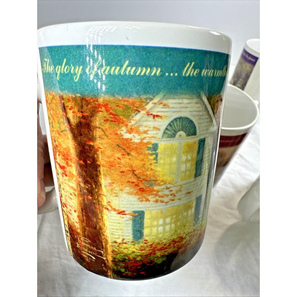 Vintage Thomas Kinkade Four Seasons Mug Set of 4 Complete Collection NOS - Picture 12 of 16